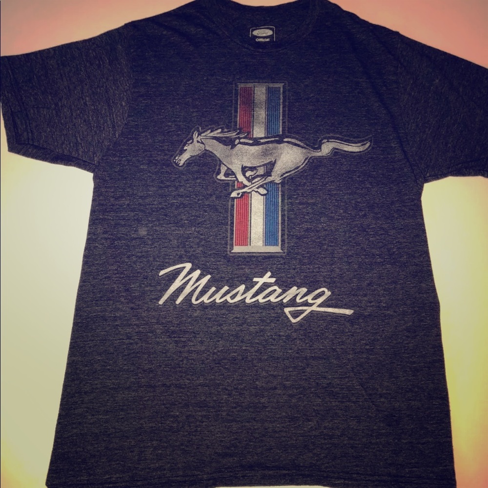 Ford Mustang Charcoal Gray Tee Shirt Super Soft